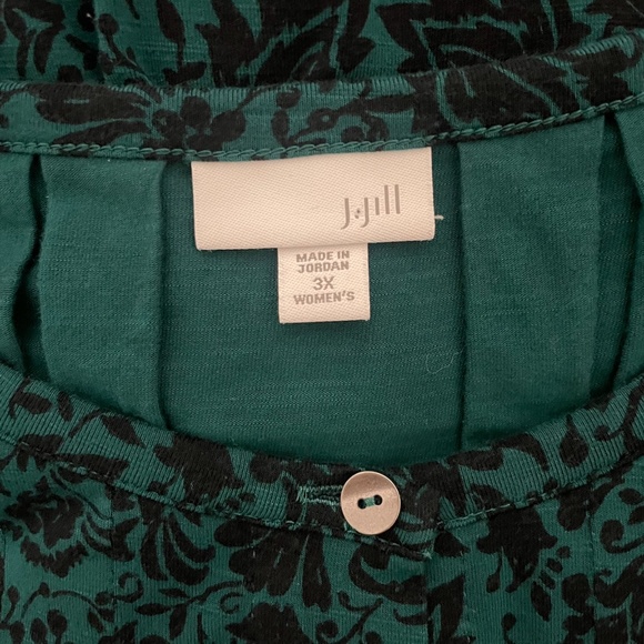 J.Jill Women's Floral Stretchy Knit Button Up 3/4 Sleeve Boho Dress Sz 3X - Picture 9 of 11